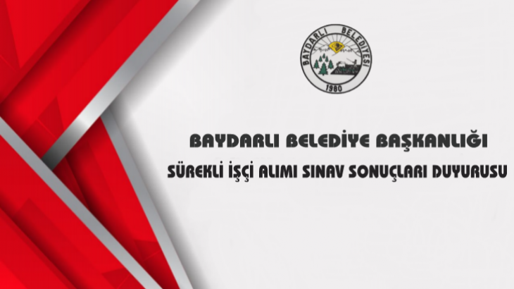 SÜREKLİ İŞÇİ ALIMI SINAV SONUÇLARI DUYURUSU